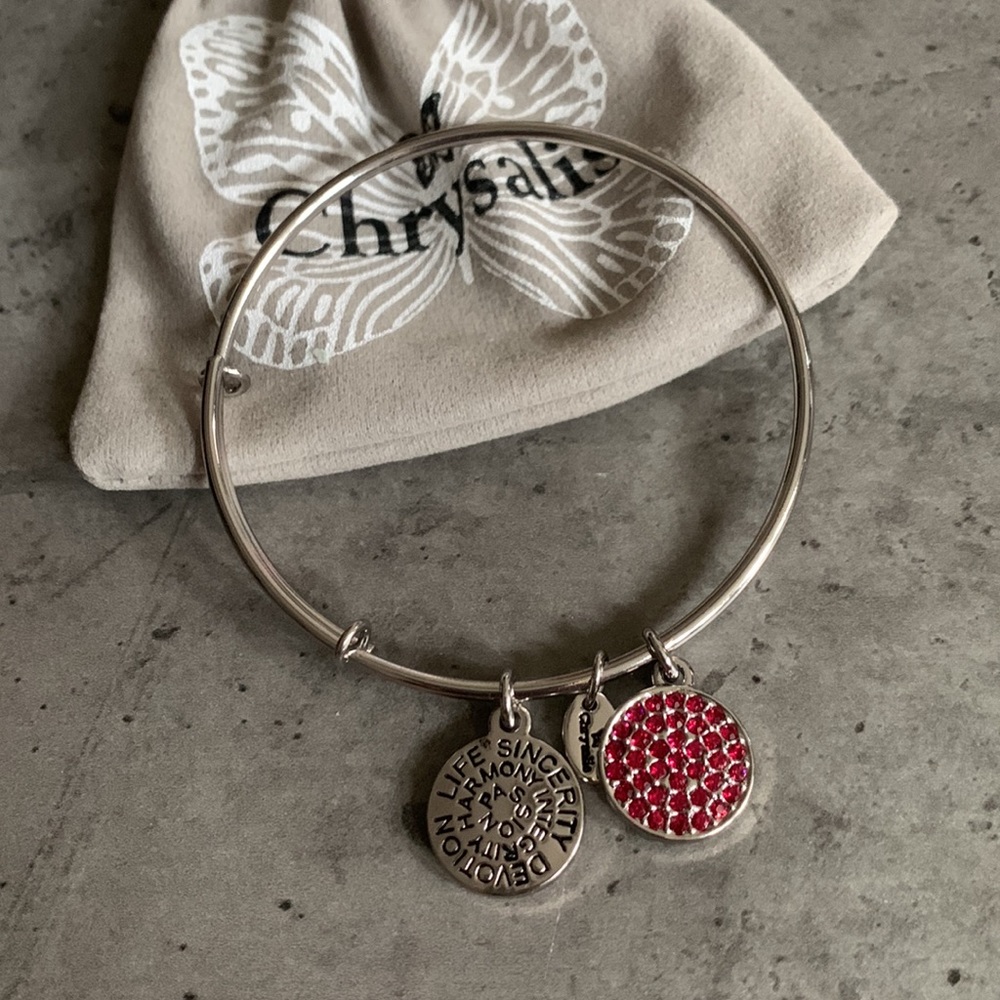 Chrysalis Ruby Rhodium Plated July Birthstone Bracelet